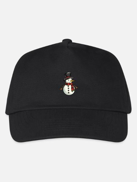 Schneemann Winter Schnee - Kinder Basecap - Schwarz