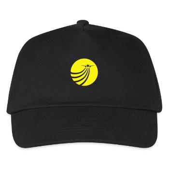 Airplane Flying In The Sun Flying Stripe Round - Kids’ Baseball Cap - black - Front