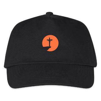 Jesus Christ God Faith Cross Cliff Mountain Praying - Kids’ Baseball Cap - black - Front