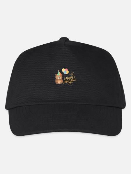 Happy New Year Bear - Kinder Basecap - Schwarz