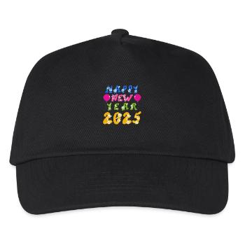 Happy New Year 2025 - Kinder Basecap - Schwarz - Vorne