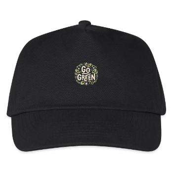 Go Green, umweltfreundlich, vegan, vegetarisch, ästhetisch - Kinder Basecap - Schwarz - Vorne
