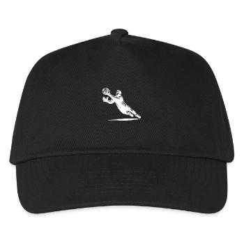Reflexive goalkeeper in full defensive action - Kids’ Baseball Cap - black - Front