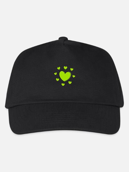 grünes Herz grün Geschenk Valentinstag - Kinder Basecap - Schwarz