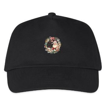 Weihnachtlicher Weihnachtsmann mit Dekoration - Kinder Basecap - Schwarz - Vorne