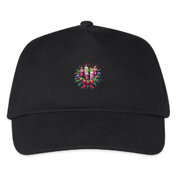 Adventskranz - Kinder Basecap - Schwarz - Vorne