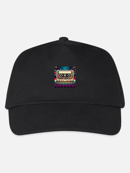 Retro cassette vibes - Kids’ Baseball Cap - black