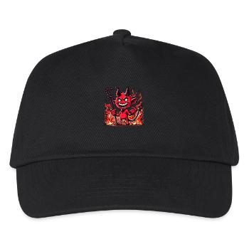 Cartoon Devil in Flames - Kids’ Baseball Cap - black - Front