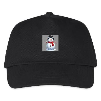 Cheerful snowman - Kids’ Baseball Cap - black - Front