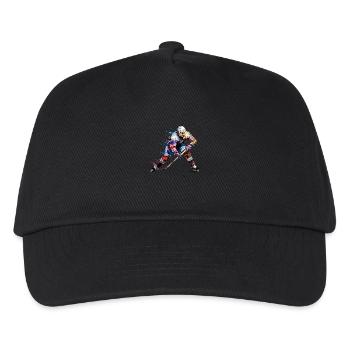 Hockey Player Sport Game Champion Wettbewerb - Kinder Basecap - Schwarz - Vorne