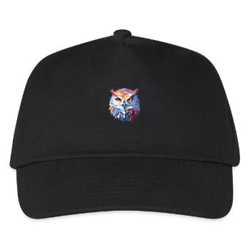 Eule Vogel Tier Natur Freiheit Tierwelt Abstrakt - Kinder Basecap - Schwarz - Vorne