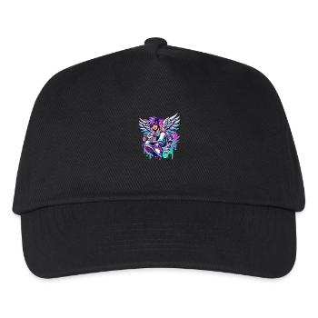 Cooler Engel bunte Haare - Kinder Basecap - Schwarz - Vorne