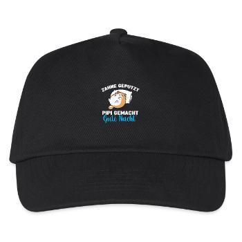 Katzen Schlafshirt Dicke Katze Gute Nacht - Kinder Basecap - Schwarz - Vorne
