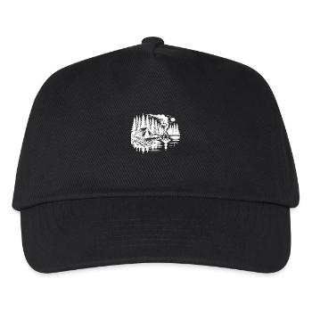 Nature experience Camping by the lake in the forest - Kids’ Baseball Cap - black - Front