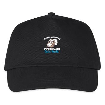 Faultier Schlafshirt Faultier Gute Nacht - Kinder Basecap - Schwarz - Vorne