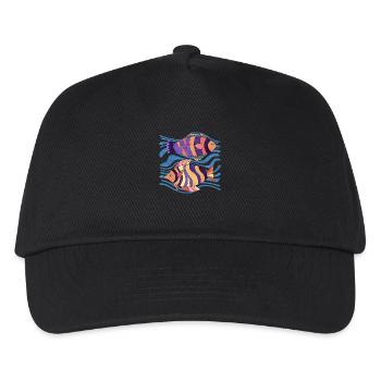 Fische - Kinder Basecap - Schwarz - Vorne