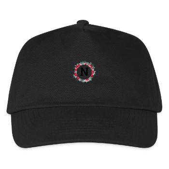 Letter n floral wreath - Kids’ Baseball Cap - black - Front