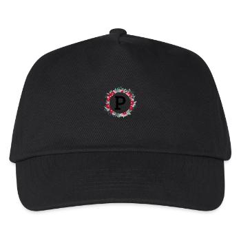 Letter p floral wreath - Kids’ Baseball Cap - black - Front