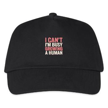 I Can't I'm Busy Growing A Human 15 - Kinder Basecap - Schwarz - Vorne