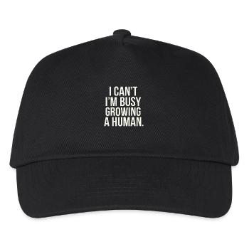 I Can't I'm Busy Growing A Human 9 - Kinder Basecap - Schwarz - Vorne