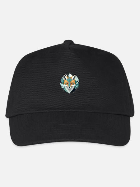 Fuchs Tier Tier Natur Im Freien Aquarell - Kinder Basecap - Schwarz