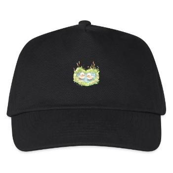 Heart Shaped Pond With Kawaii Ducks Surrounded - Kids’ Baseball Cap - black - Front