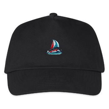 Segelboot - Kinder Basecap - Schwarz - Vorne