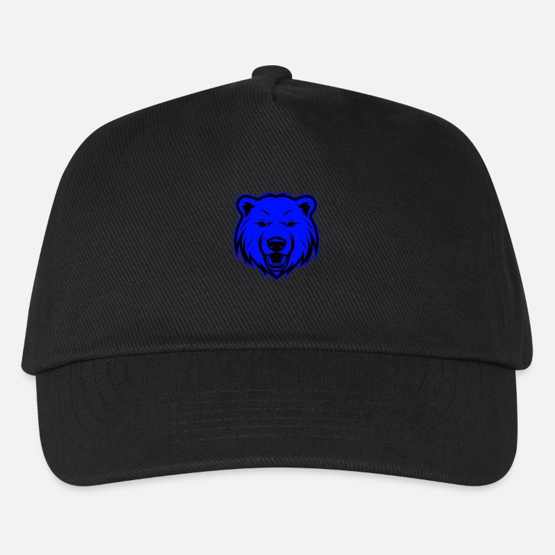 Eisbär Tier Porträt Tier Polar bär - Kinder Basecap - Schwarz