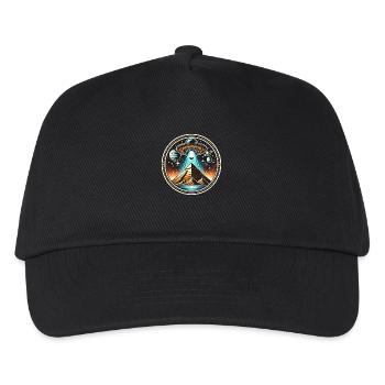 Ufo Alien Pyramiden Logo - Kinder Basecap - Schwarz - Vorne