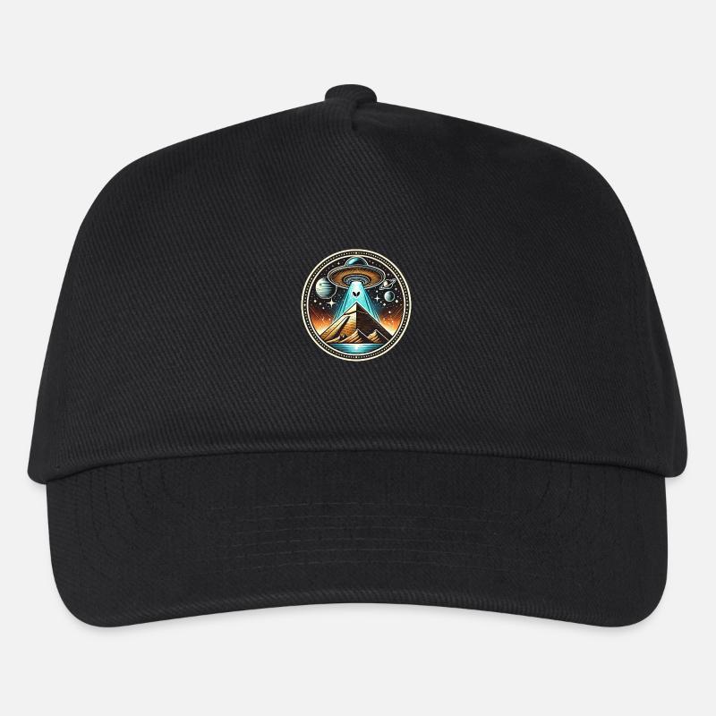 Ufo Alien Pyramiden Logo - Kinder Basecap - Schwarz