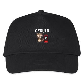 Geduld 1% Waschbär Bürohumor - Kinder Basecap - Schwarz - Vorne