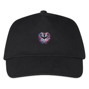 Vales Heart - Valentinstag Einhörner Romantik - Kinder Basecap - Schwarz - Vorne