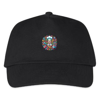 Chefkoch Logo - Kinder Basecap - Schwarz - Vorne