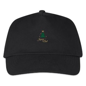 Simple Christmas Tree with Elegant Gold Text - Kids’ Baseball Cap - black - Front