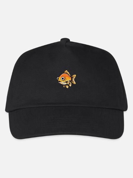 Quirky Goldfish Illustration - Fun and Whimsical F - Kids’ Baseball Cap - black