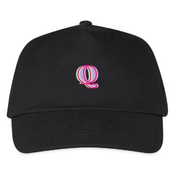 Multi-coloured letter q - Kids’ Baseball Cap - black - Front
