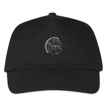 Katzen Glücksbringer, Geschenk Katzenbesitzer - Kinder Basecap - Schwarz - Vorne