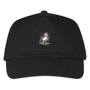 Licorne sur le cadeau de ski alpin alpin hiver - Casquette de baseball Enfant - noir - Devant