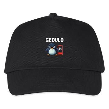 Geduld 1% Pinguin Bürohumor - Kinder Basecap - Schwarz - Vorne