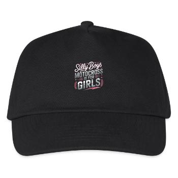 Girl Power auf der Motocross-Strecke - Kinder Basecap - Schwarz - Vorne