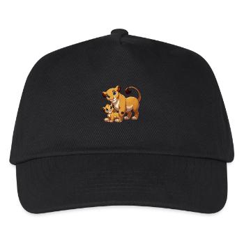 Lion mother with child - Kids’ Baseball Cap - black - Front