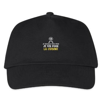 I work to live, I live to cook - Kids’ Baseball Cap - black - Front