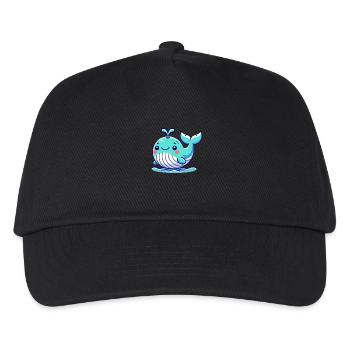 whale comic - Kids’ Baseball Cap - black - Front