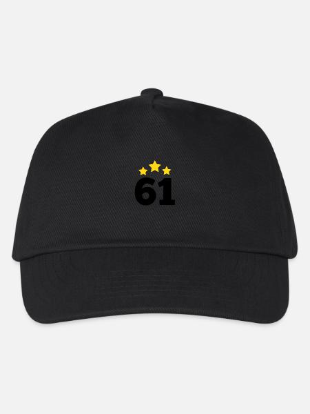 61 Year Old Star - 61st Anniversary Gift - Kids’ Baseball Cap - black