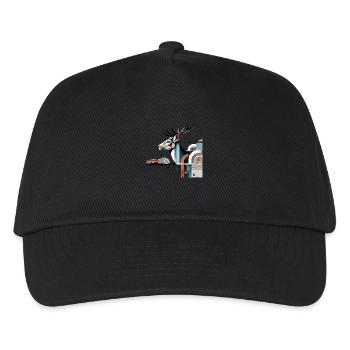 Modern Hirsch Design #1 - Kinder Basecap - Schwarz - Vorne