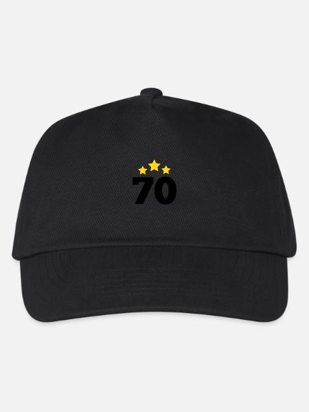 70 Jahre Stern - Geschenk zum 70-jährigen Jubiläum - Kinder Basecap - Schwarz