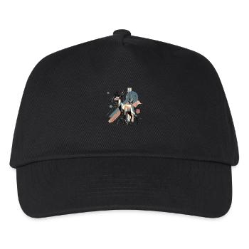 Design Hirsch modern stylish #4 - Kinder Basecap - Schwarz - Vorne