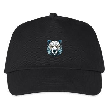 Eisbär Porträt Polar bär - Kinder Basecap - Schwarz - Vorne
