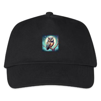 Eule träumerisch Gothic Geschenkidee Nacht - Kinder Basecap - Schwarz - Vorne