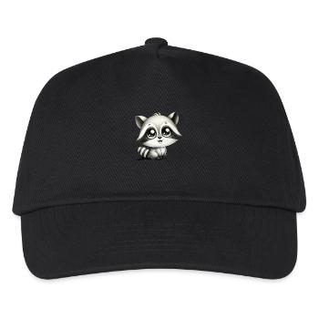 waschbär - Kinder Basecap - Schwarz - Vorne